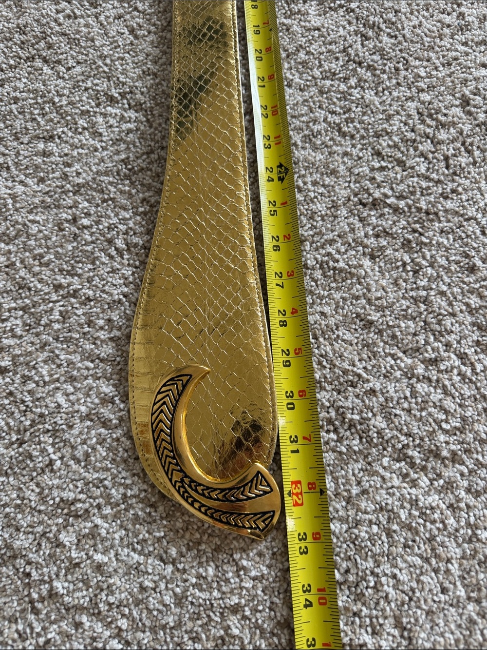 Vintage Gold Metallic Braided Buckle Adjustable Waist Belt Genuine Snakeskin - Picture 10 of 10